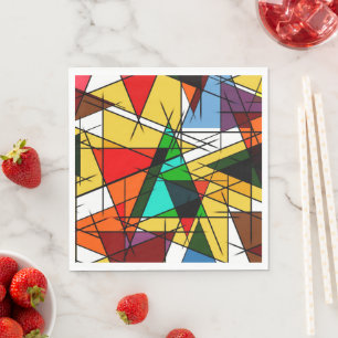 Moderne Driehoek Kleurrijke Geometrisch Servet