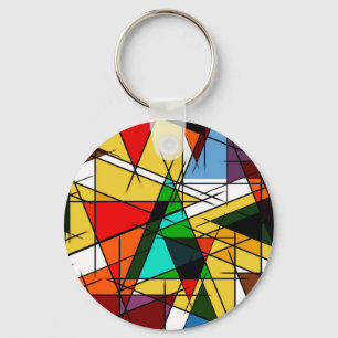 Moderne Driehoek Kleurrijke Geometrisch Sleutelhanger