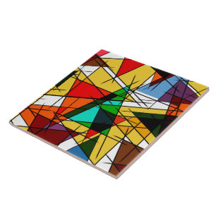 Moderne Driehoek Kleurrijke Geometrisch Tegeltje