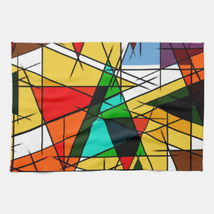 Moderne Driehoek Kleurrijke Geometrisch Theedoek