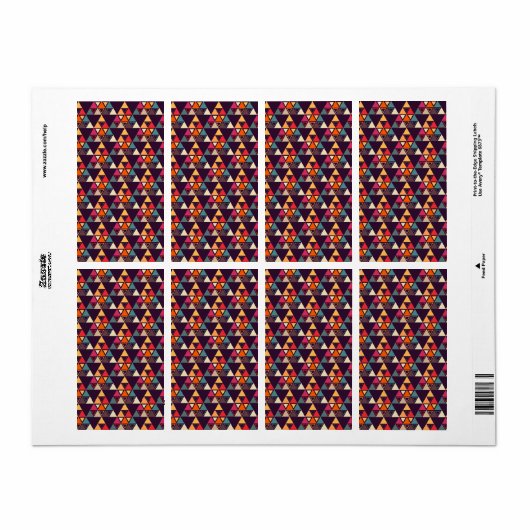 Moderne driehoekskantelen etiket (Full Sheet)