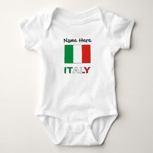 Moderne driekleurige naam hier Italiaanse vlag Romper