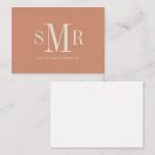 Moderne drieletterige monogram initialen naam ca notitiekaartje (Voorkant / Achterkant)