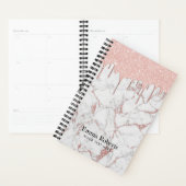 Moderne driftige Roos Gold en witte marmer Planner (Display)