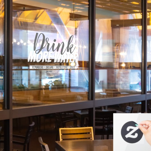 Moderne Drink Meer waterherinneringen Venster Clin Raamsticker (Restaurant Raam)
