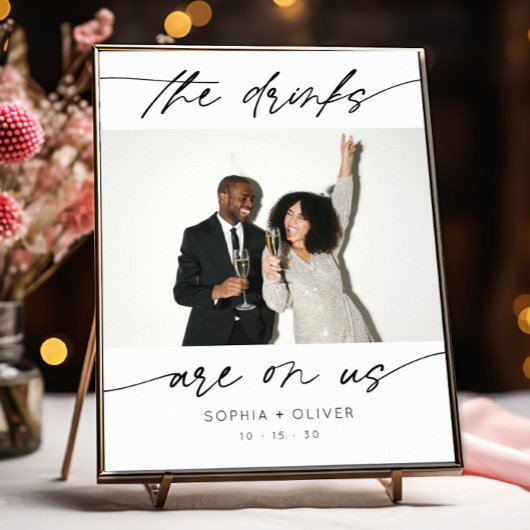 Moderne Drink zijn op ons kalligrafie script foto Poster