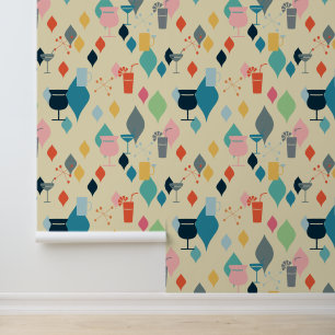 Moderne Drinken uit de midden van de eeuw Behang