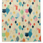 Moderne Drinken uit de midden van de eeuw Douchegordijn (Voorkant)