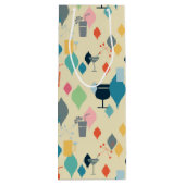 Moderne Drinken uit de midden van de eeuw Wijn Cadeautas (Achterkant)