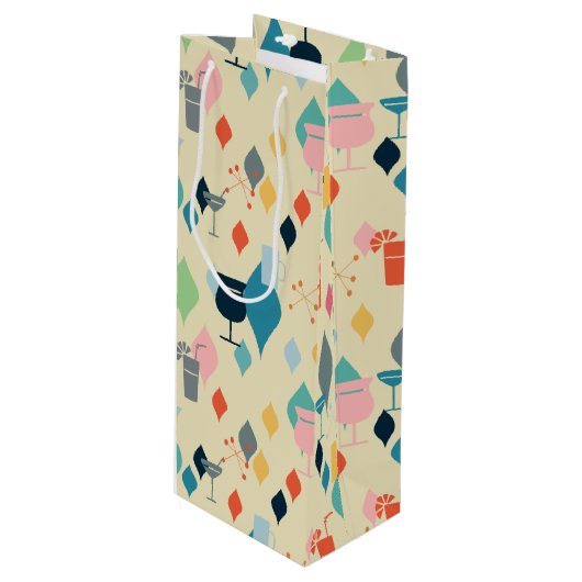 Moderne Drinken uit de midden van de eeuw Wijn Cadeautas (Voorkant Gekanteld)