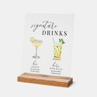 Moderne Drinken voor de ondertekening van Waterver Acryl Bord