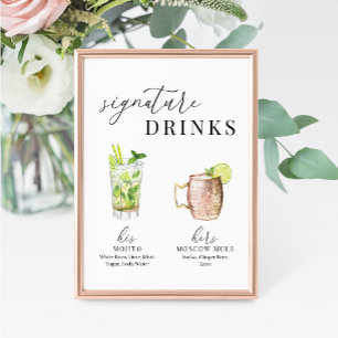 Moderne Drinken voor het ondertekenen van Waterver