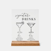 Moderne Drinken voor zwarte en witte handtekeninge Acryl Bord (Voorkant)