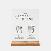 Moderne Drinken voor zwarte en witte handtekeninge Acryl Bord (Voorkant)