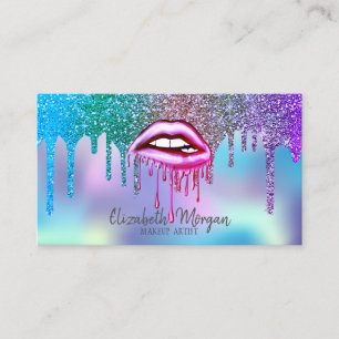 Moderne Drips Holografische Metallic Druppelende L Visitekaartje