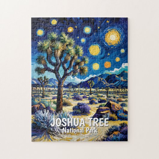 Moderne dromerige Joshua Tree Mojave woestijn Wand Legpuzzel (Verticaal)