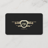 Moderne drone operator monogram Elegant zwart goud Visitekaartje (Voorkant)