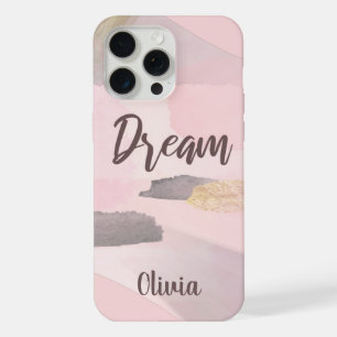 Moderne droom roze en grijze abstract ontwerp iPhone 15 pro max hoesje