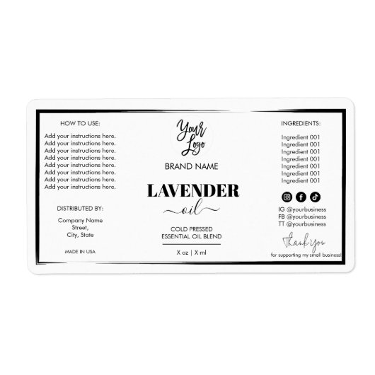 Moderne Dropper Fles Etiket Logo (Voorkant)