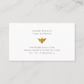 Moderne drukke Golden Bee Logo Catering Culinair Visitekaartje (Achterkant)