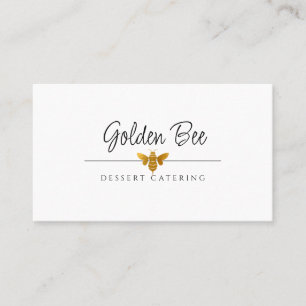 Moderne drukke Golden Bee Logo Catering Culinair Visitekaartje