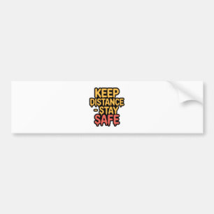 "Moderne druppel, blijf op afstand, blijf veilig, Bumpersticker