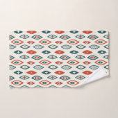 Moderne du milieu du siècle Formes atomiques Rouge (Serviette à main)