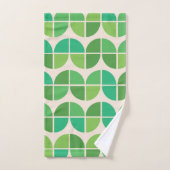 Moderne du milieu du siècle Motif géométrique vert (Serviette à main)