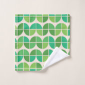 Moderne du milieu du siècle Motif géométrique vert (Gant de toilette)