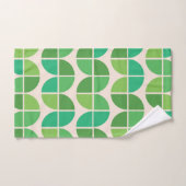 Moderne du milieu du siècle Motif géométrique vert (Serviette à main)