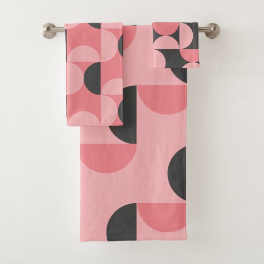 Moderne du milieu du siècle rose et gris (En situation)
