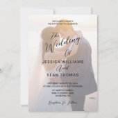 Moderne dubbele foto bruiloft kaart (Voorkant)