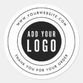 Moderne dubbele rand Voeg je Logo toe Hartelijk da Ronde Sticker (Voorkant)