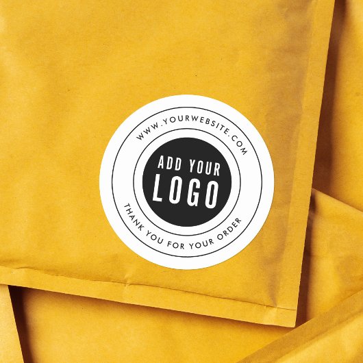 Moderne dubbele rand Voeg je Logo toe Hartelijk da Ronde Sticker