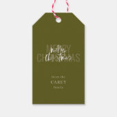 Moderne Dubbele Vrolijke Kerstmis Groene Gift Labe Cadeaulabel (Voorkant)