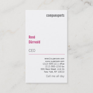 Moderne, duidelijke, gedurfde, indrukwekkende visitekaartje