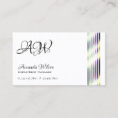 Moderne Duidelijke Witte Kleurrijke Decor Strepen Visitekaartje (Voorkant)