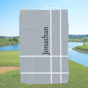 Moderne duif grijs zwart minimalistische aangepast golfhanddoek