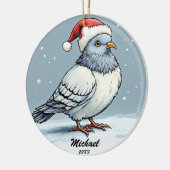 Moderne Duif Kerstman Kerstman gepersonaliseerd Keramisch Ornament (Links)