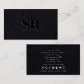 Moderne duistere initialen visitekaartje (Voorkant / Achterkant)