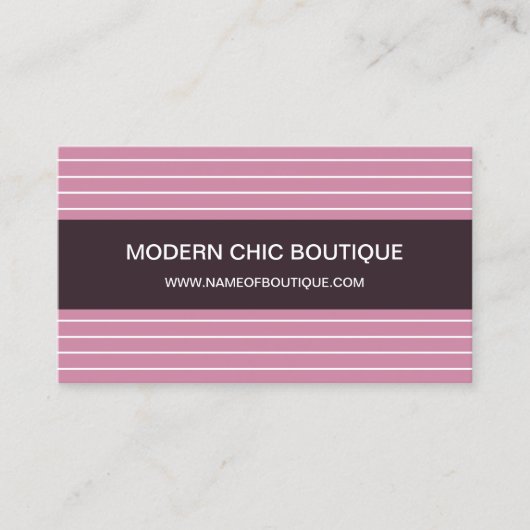 Moderne dunne roze stropen Mode Boutique Visitekaartje (Voorkant)