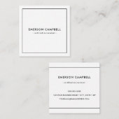 Moderne, dunne, zwarte rand wit vierkante visitekaartje (Voorkant / Achterkant)