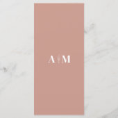Moderne Dusty Mauve Elegant Wedding Menu (Achterkant)