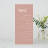 Moderne Dusty Mauve Elegant Wedding Menu (Staand voorkant)