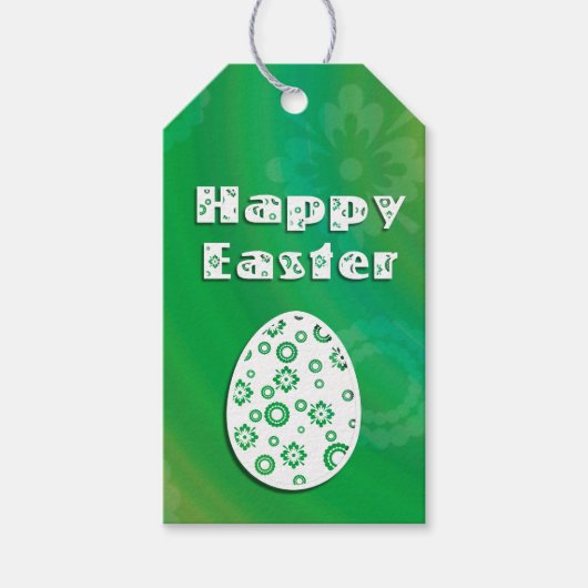 Moderne e Easter Retro Paper Art Cadeaulabel (Voorkant)