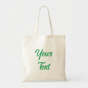 Moderne e Elegant Trendy Zee Green Script Text Bud Tote Bag
