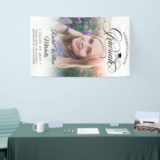 Moderne e legant Afstuderen voor bestreken script Spandoek (Beurs)