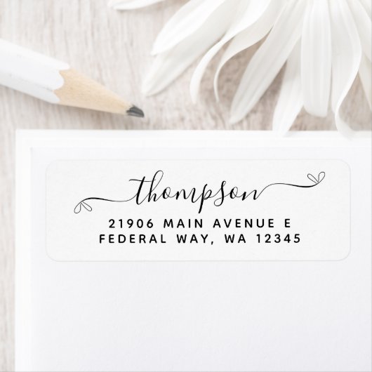 Moderne e legant Calligraphy Script Achternaam Etiket (Insitu)