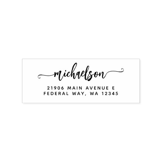 Moderne e legant Calligraphy Script Achternaam Rubberstempel (Afrduk)
