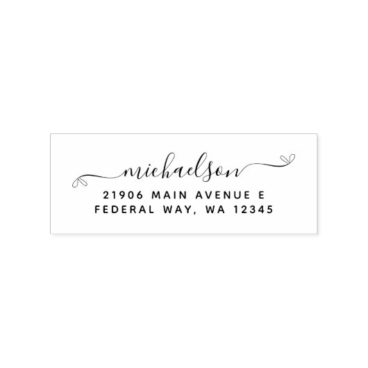 Moderne e legant Calligraphy Script Achternaam Rubberstempel (Afrduk)